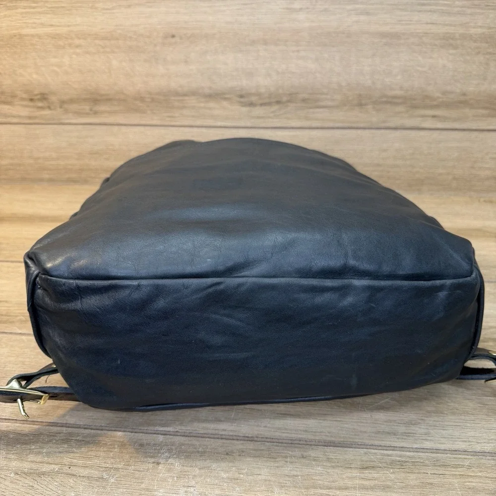 Rare Howl + Hide Backpack Full Grain Black Leather Work Travel Indianapolis USA